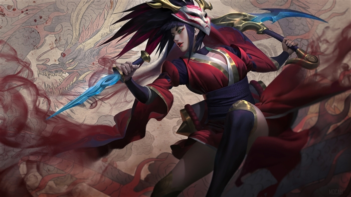 Blood Moon Akali from League of Legends 4K