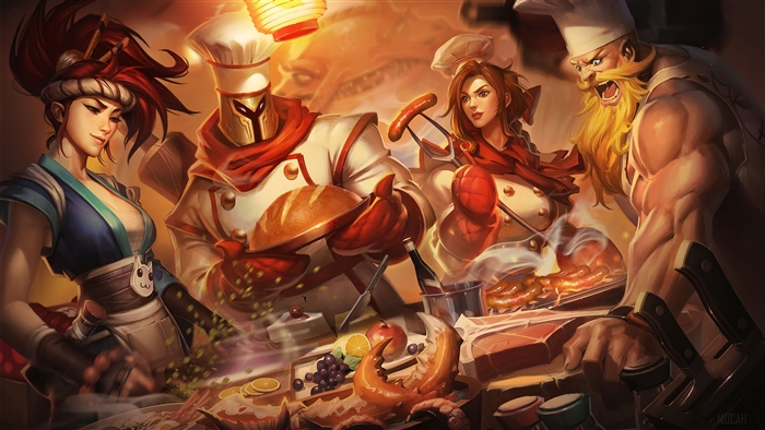 Sashimi Akali and Chefs from League of Legends 4K