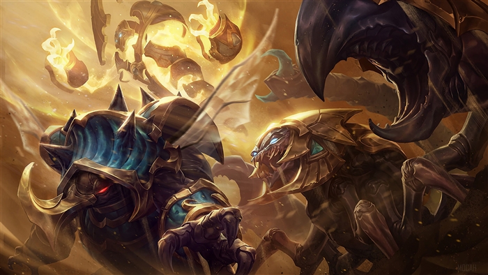 Guardians of the Sands Skarner and Rammus from League of Legends 4K