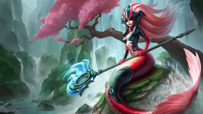 Koi Nami from League of Legends Splash Art 4K