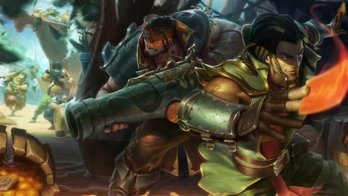 Cutpurse Twisted Fate and Cutthroat Gangplank from League of Legends 4K
