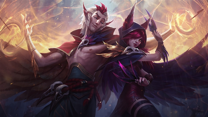 Xayah and Rakan from League of Legends 4K
