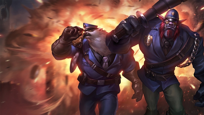 Constable Volibear and Trundle from League of Legends 4K