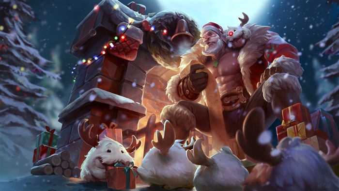 Santa Braum from League of Legends 4K