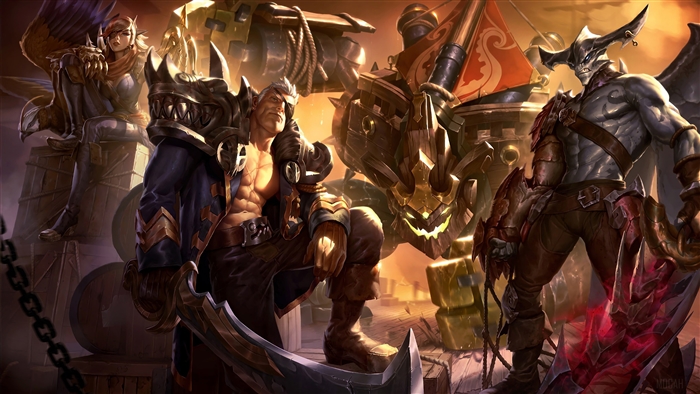 League of Legends: Aatrox, Garen, Malphite, and Quinn