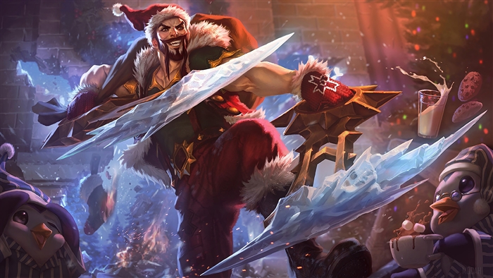 Santa Draven from League of Legends 4K