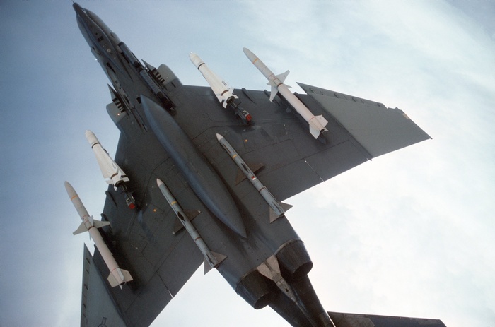 F-4 Phantom II fighter jet with missiles