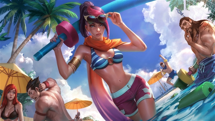 Pool Party Fiora from League of Legends 4K