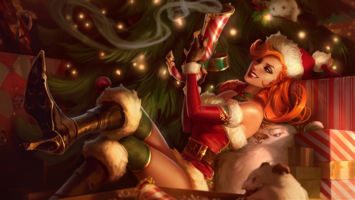 Candy Cane Miss Fortune from League of Legends 4K