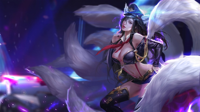 Officer Ahri from League of Legends 4K