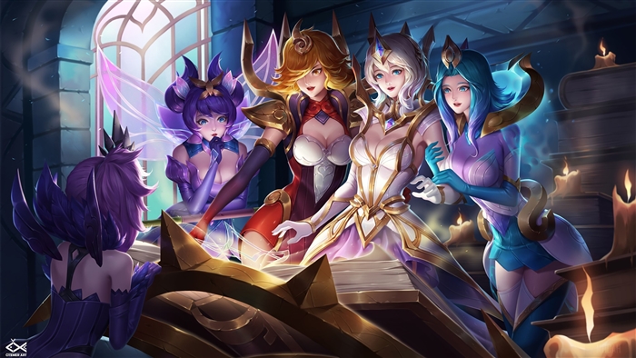 Elementalist Lux and friends from League of Legends 4K