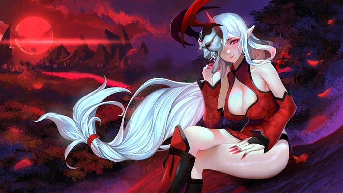 Soraka from League of Legends with a mask