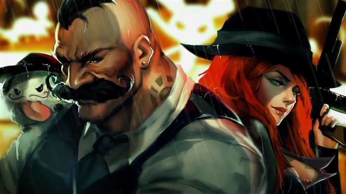 Mafia Braum and Miss Fortune from League of Legends 4K