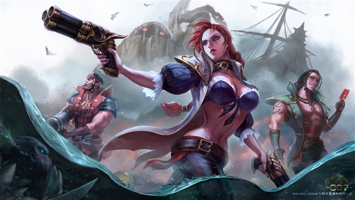 Miss Fortune, Pyke, Graves, Twisted Fate from League of Legends 4K