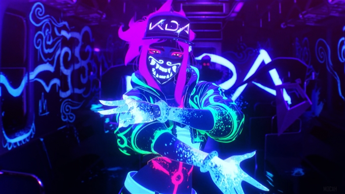 Akali from K/DA POP/STARS in Neon