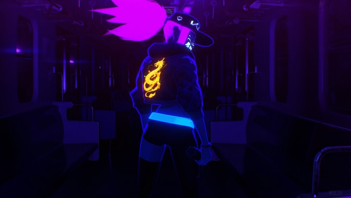 K/DA Akali from League of Legends in neon