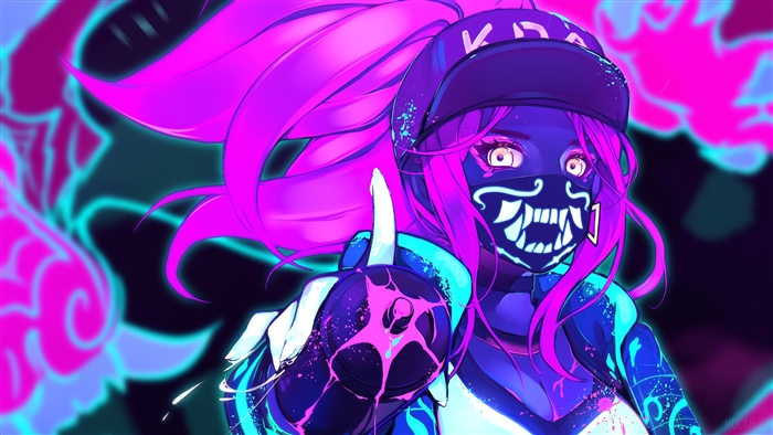 Akali from League of Legends K/DA Neon 4K