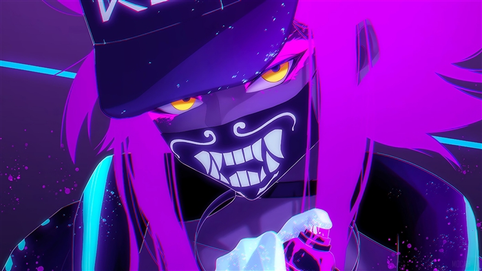 Akali from League of Legends with Neon Mask