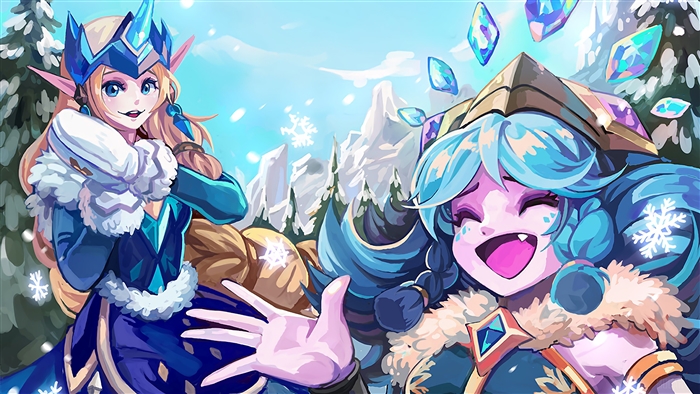 Winter Wonder Soraka and Neeko from League of Legends 4K