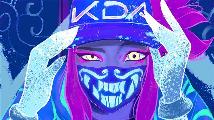 K/DA Akali from League of Legends wearing a mask