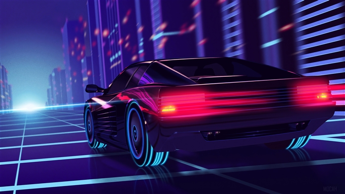 Synthwave Ferrari Testarossa