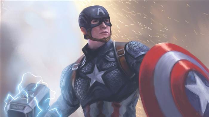 Captain America with Shield and Hammer 4K