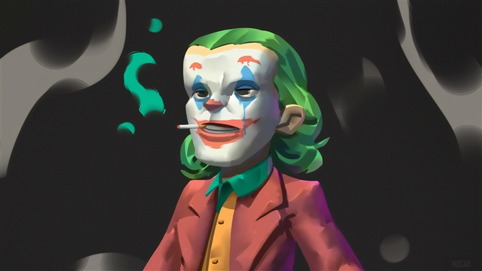 Joker Smoking Cigarette Art 4K
