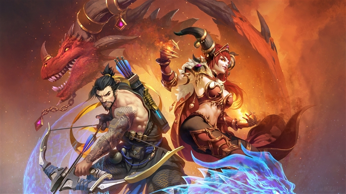 Hanzo and Dragon from Overwatch 4K