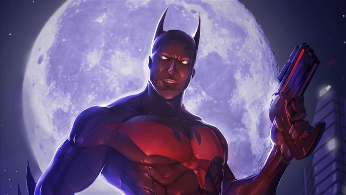Batman Beyond with Gun and Moon