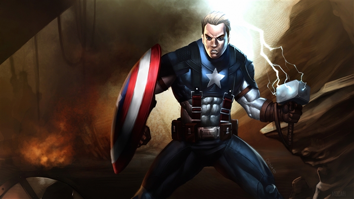 Captain America with Mjolnir and Shield 4K