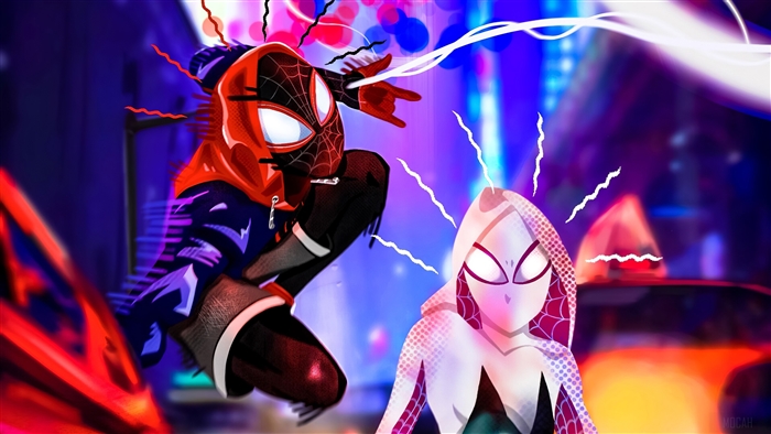 Miles Morales and Gwen Stacy from Spider-Verse 4K