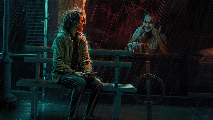 Arthur Fleck and Joker in the rain