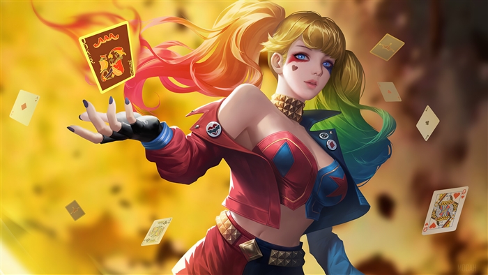 Harley Quinn playing cards 4K