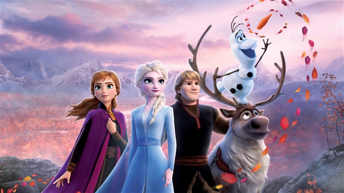 Anna, Elsa, Kristoff, Olaf, and Sven from Frozen 2 4K