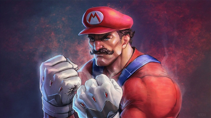 Muscular Mario from Super Mario 4K