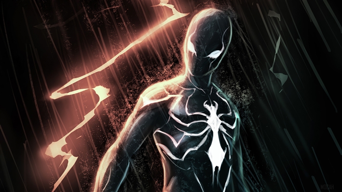 Black Spiderman In Dark