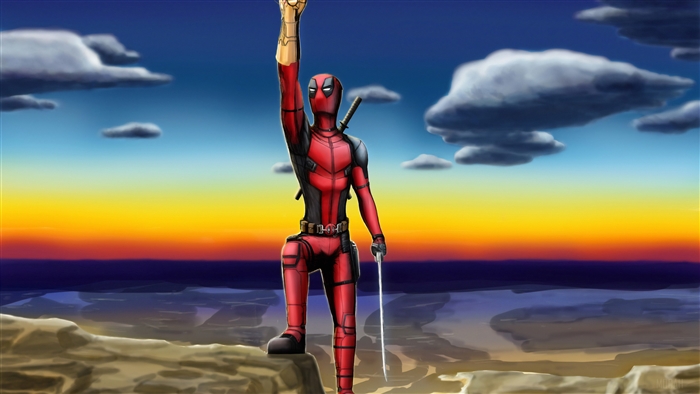 Deadpool with Thanos Gauntlet