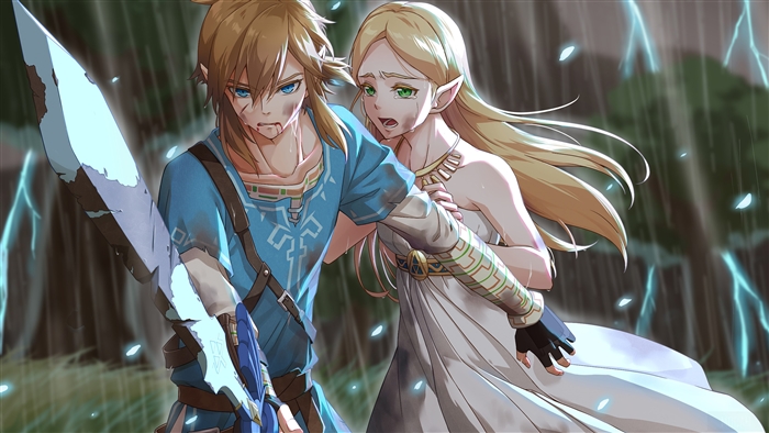 Link and Zelda from The Legend of Zelda 4K