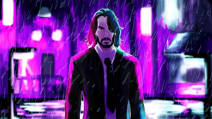John Wick in the Rain 4K