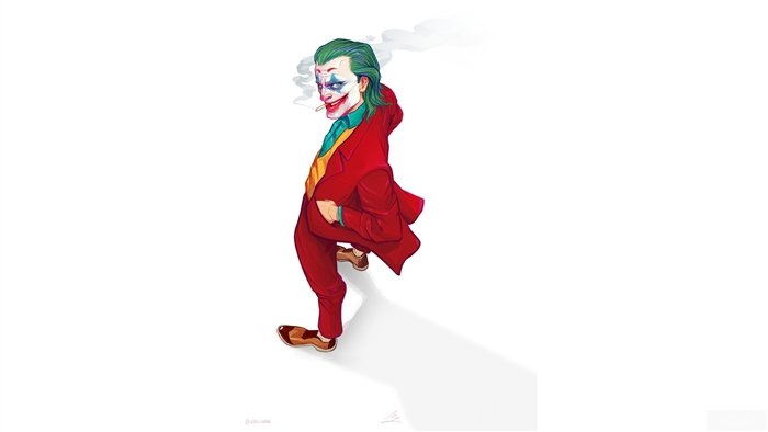 Joker smoking a cigarette