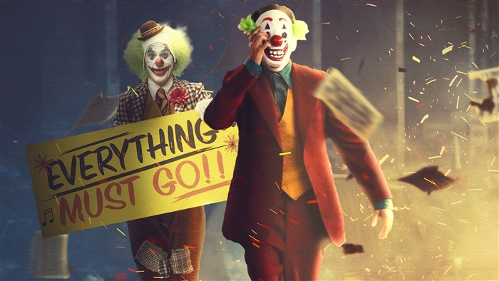 Two Jokers with "Everything Must Go" Sign 4K