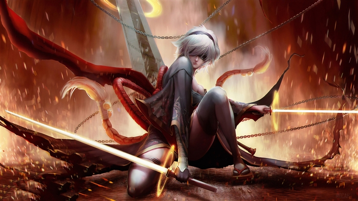 2B from Nier Automata 4K