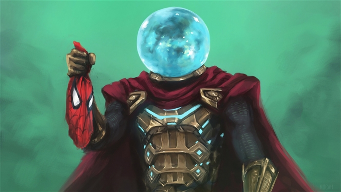 Mysterio holding Spider-Man mask 4K
