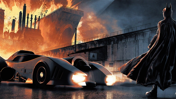 Batman and Batmobile 4K