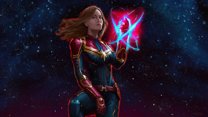 Captain Marvel in Space 4K