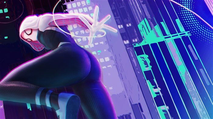 Gwen Stacy from Spider-Verse in City 4K