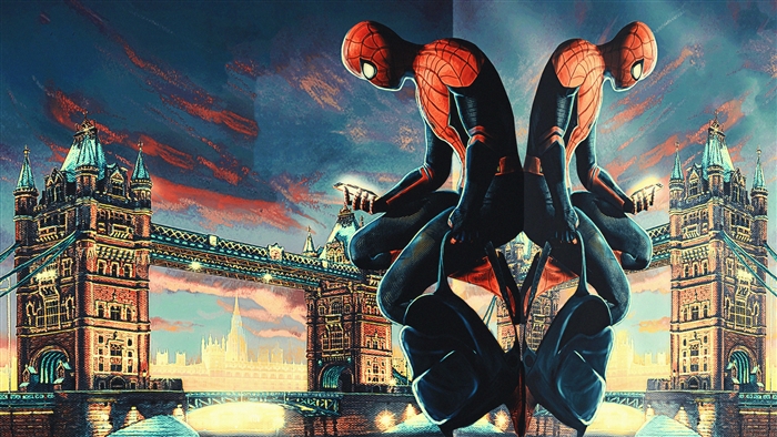 Spider-Man Checking Phone in London 4K