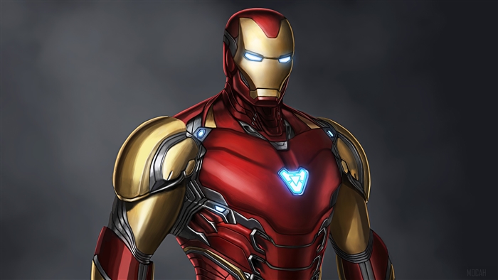 Iron Man Red and Gold Armor Concept Art 4K