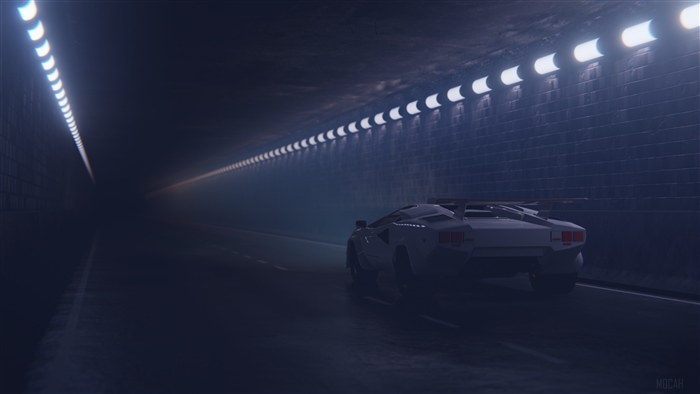 Lamborghini in a Foggy Tunnel 4K