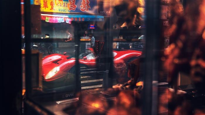 Red Ferrari P4 4k